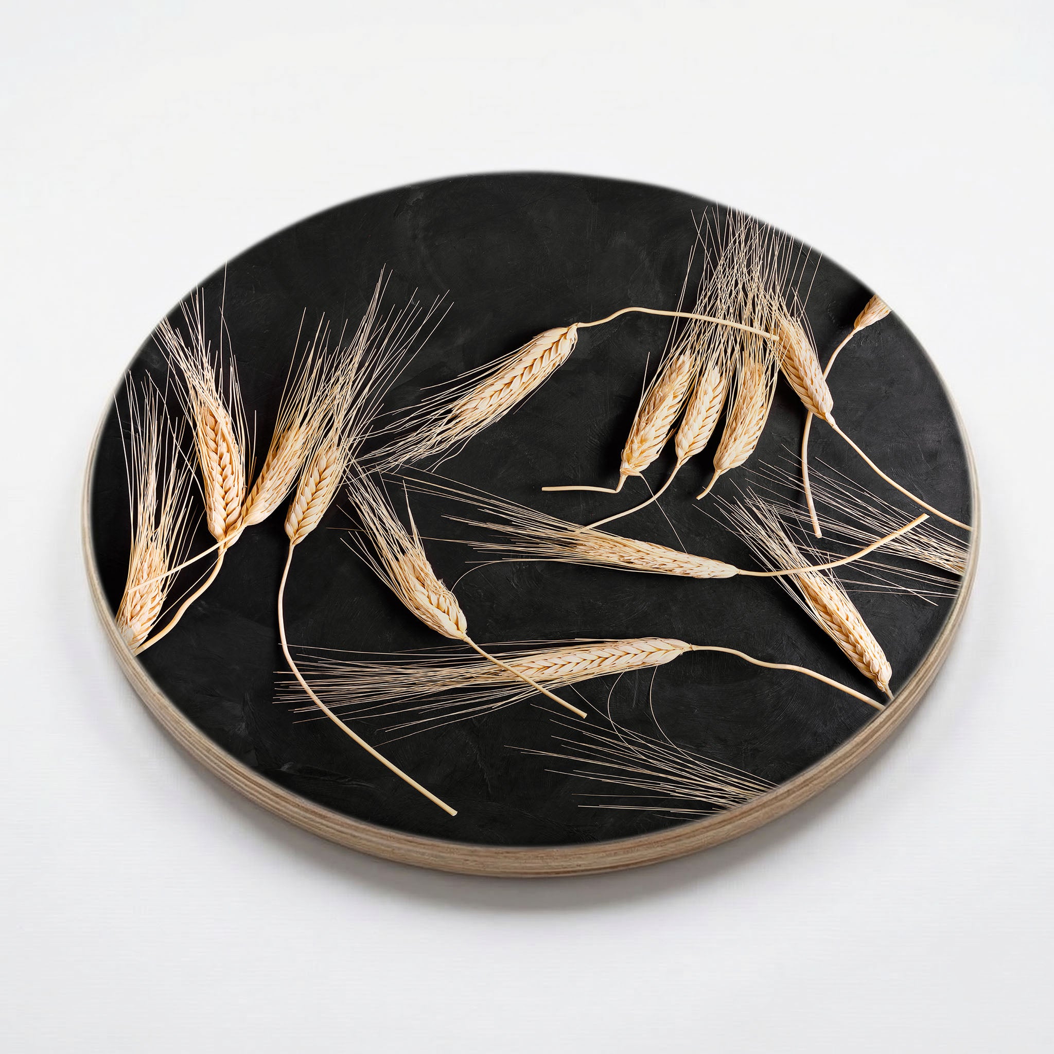 SCATTERED WHEAT ON BLACK CHEESEBOARD
