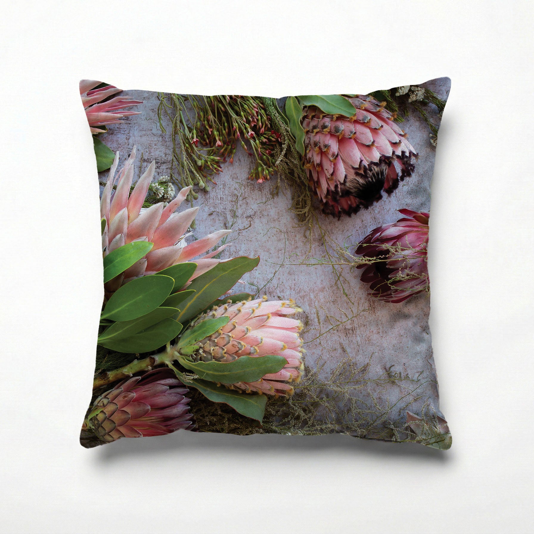 FLORAL PINK MIXED KING PROTEAS SCATTER CUSHION
