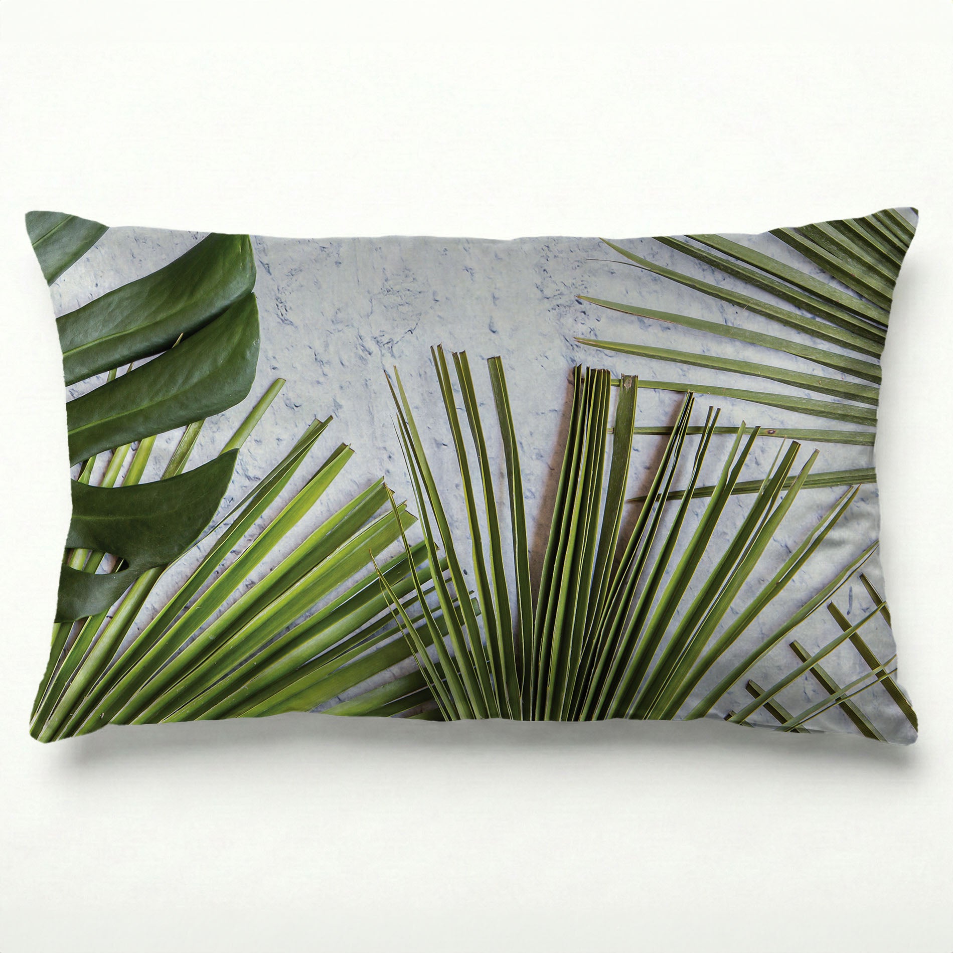 LEAVES GREEN PALM LEAVES ON WHITE SCATTER CUSHION