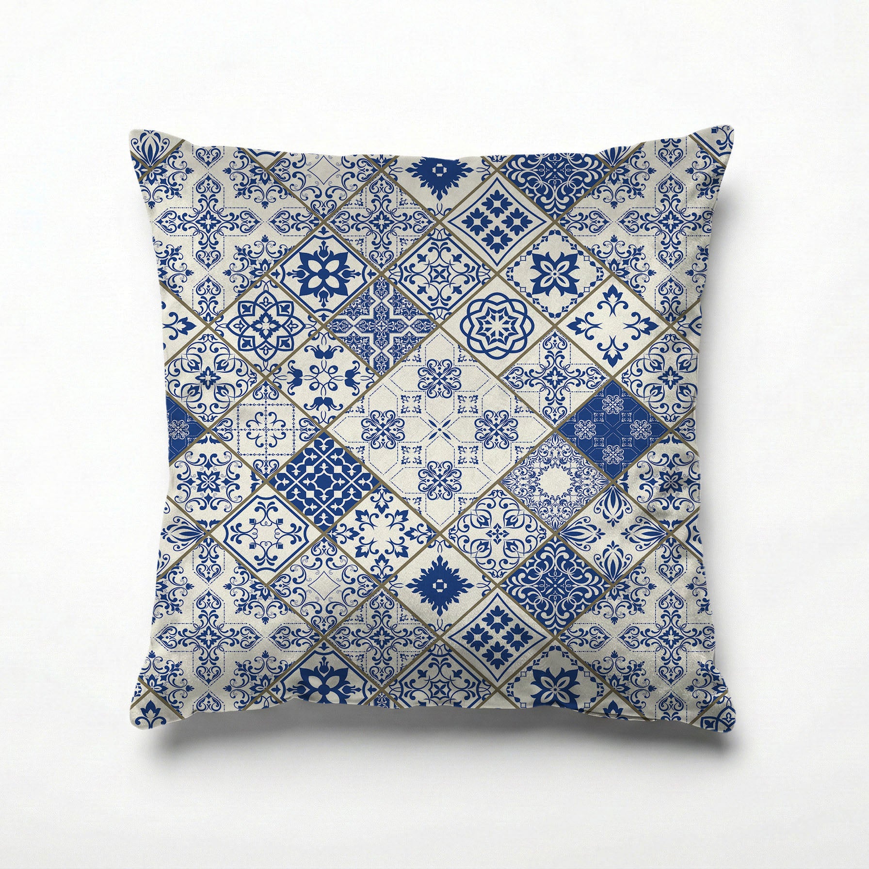 PATTERN BLUE DIAMOND LISBON SCATTER CUSHION