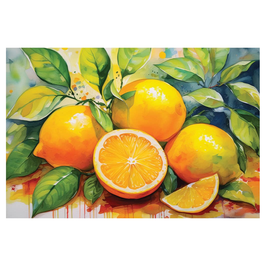 YELLOW WATERCOLOUR LEMONS TABLECLOTH