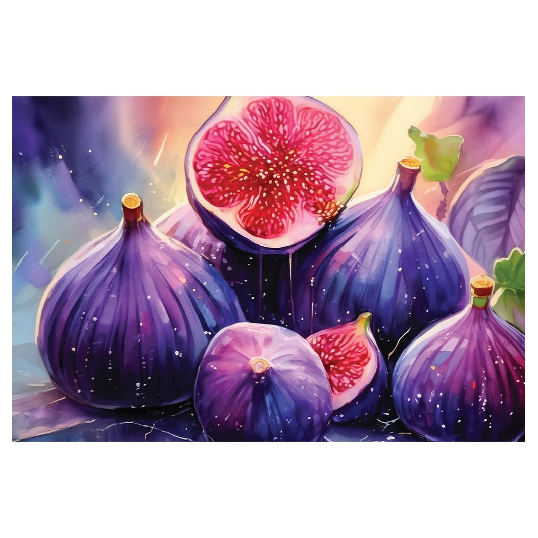 PURPLE WATERCOLOUR FIGS  TABLECLOTH