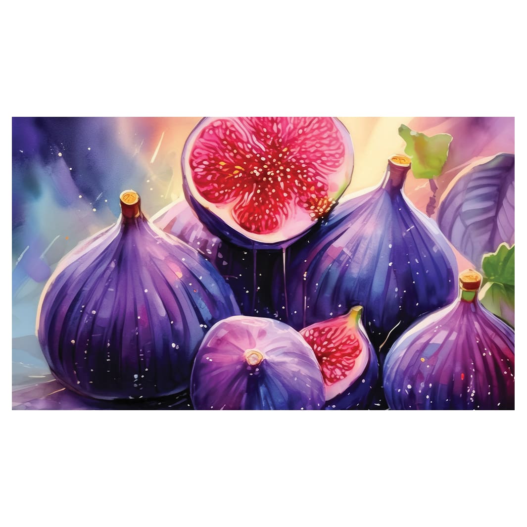 PURPLE WATERCOLOUR FIGS TABLECLOTH