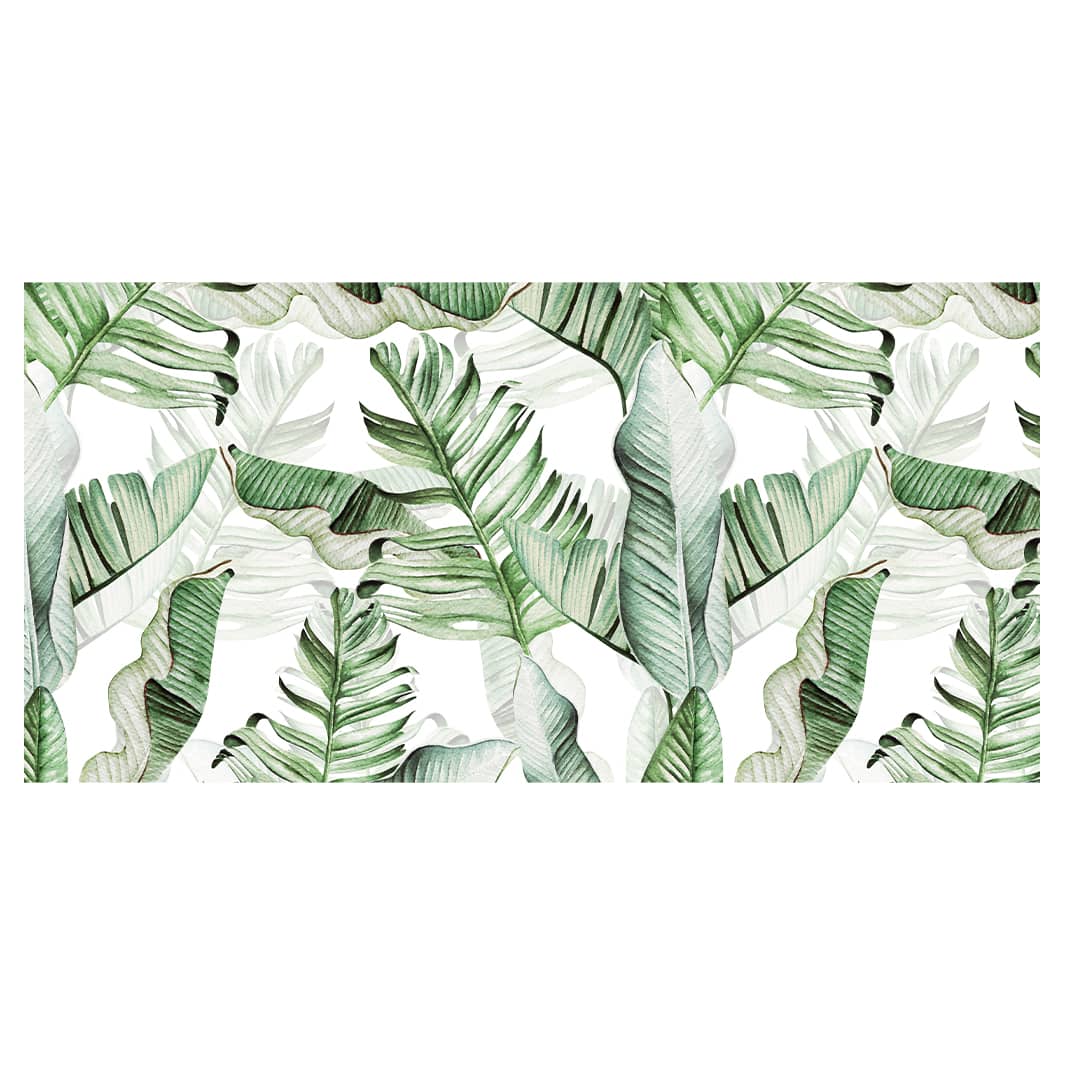GREEN WATERCOLOUR PALM LEAVES PATTERN TABLECLOTH