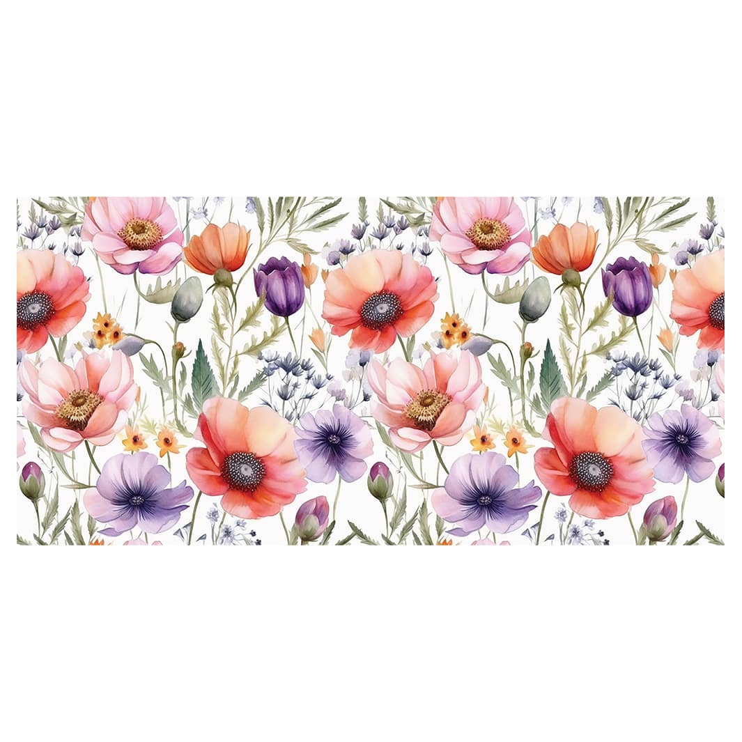 WATERCOLOUR WILDFLOWER PATTERN TABLECLOTH