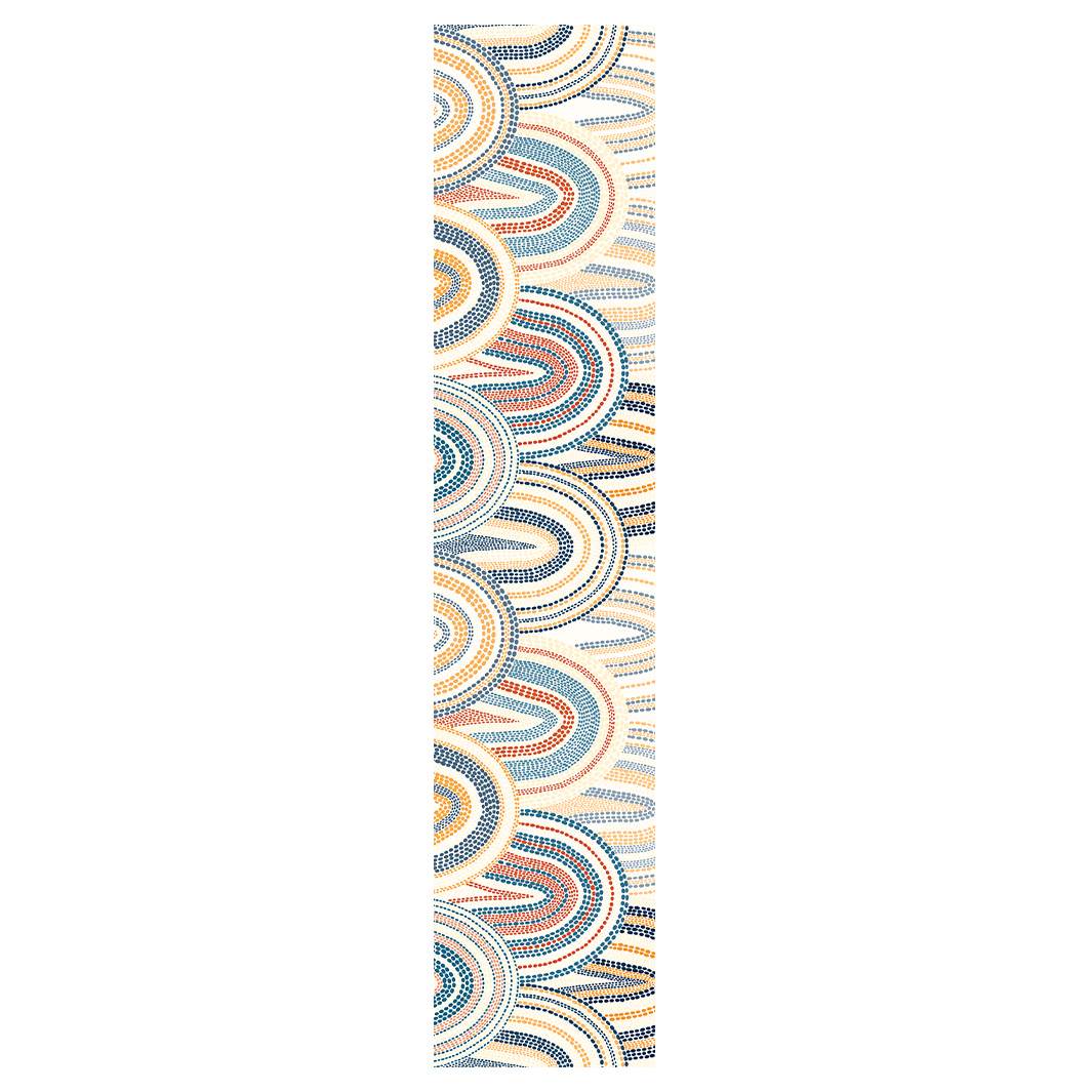 WARM TONED DOTTED RAINBOWS TABLE RUNNER