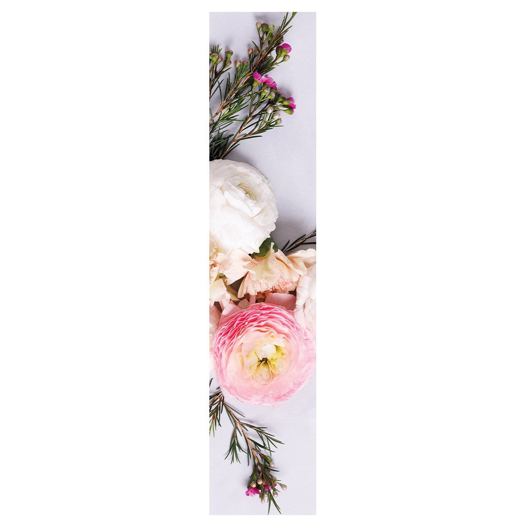 ROSE, PEONY, AND WAX FLOWER ARRANGEMENT TABLE RUNNER