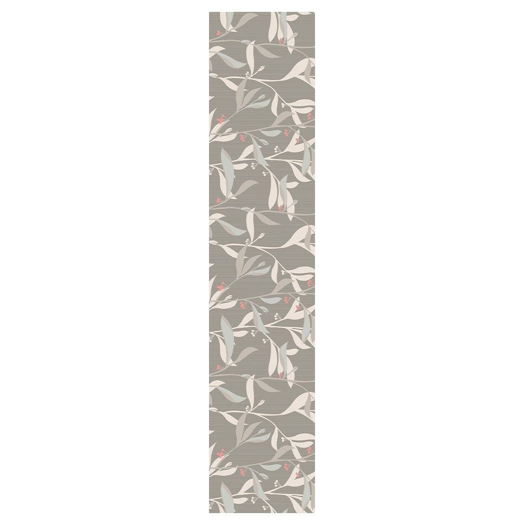 LEAVES WITH BERRIES ON TAUPE TABLE RUNNER