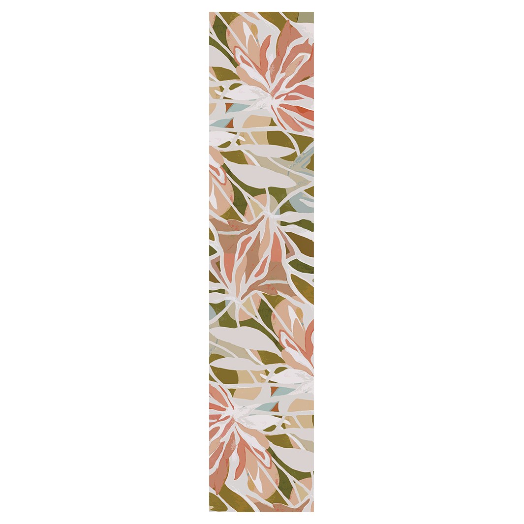 EARTH TONED ABSTRACT FLORAL TABLE RUNNER