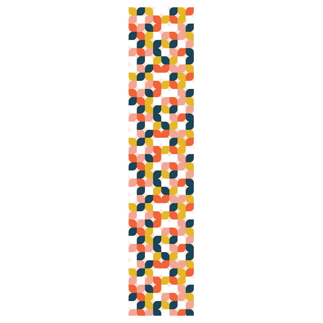 RETRO GEOMETRIC WARM TONED PATTERN TABLE RUNNER