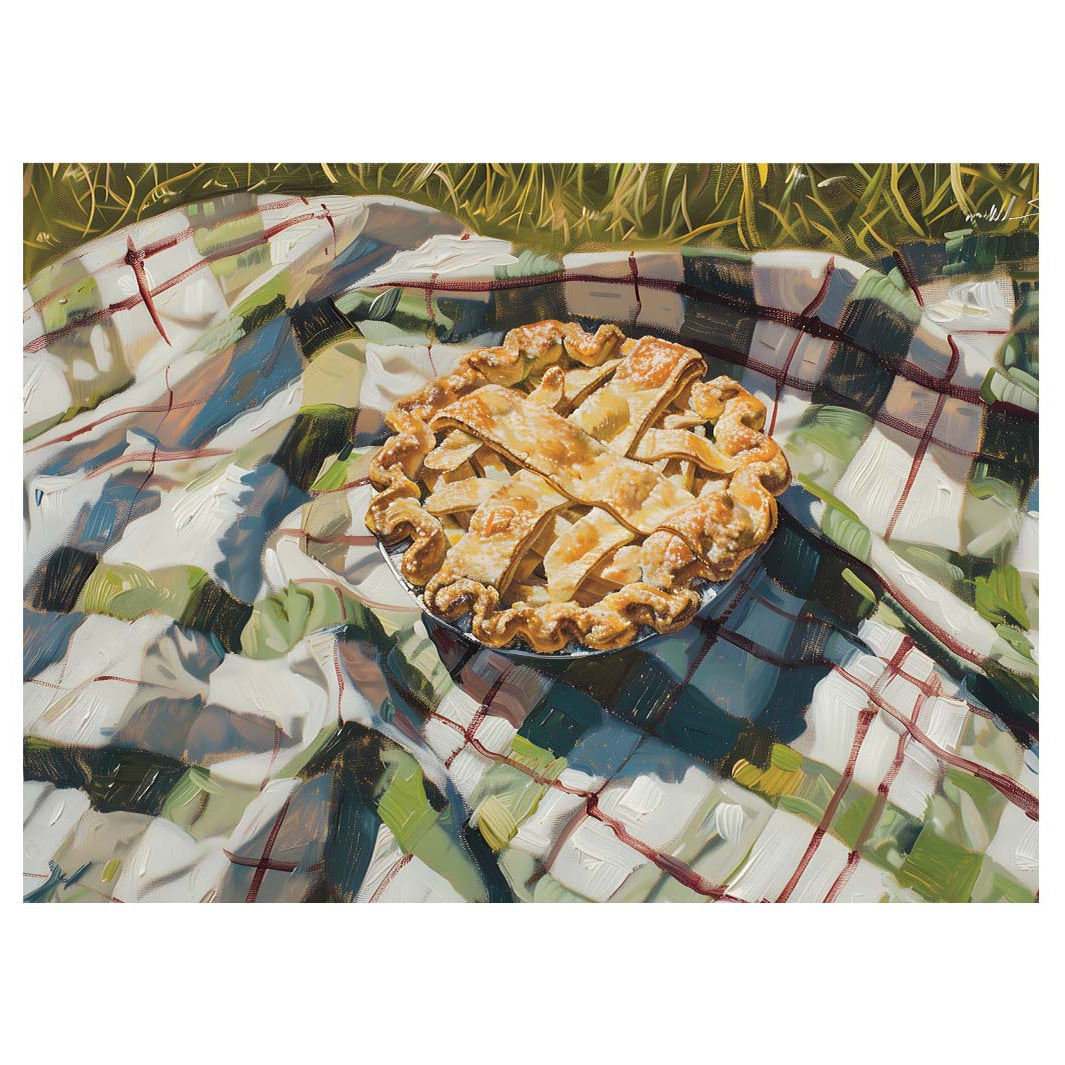 PICNIC PIE GREEN TEA TOWEL