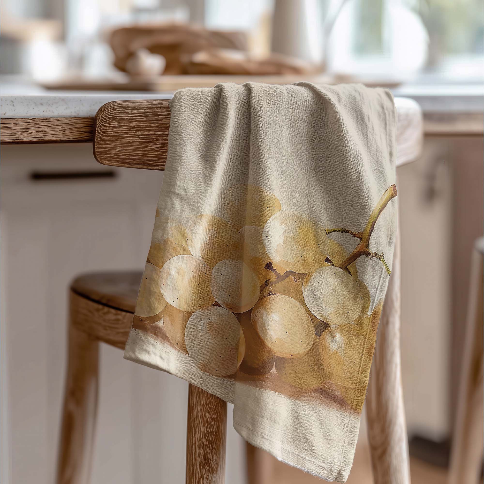 WHITE GRAPES TEA TOWEL