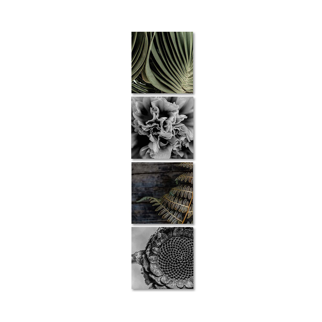 TINTED TEXTURES GREEN AND GREY BIRCH BLOCK 4 PIECE COLLAGE