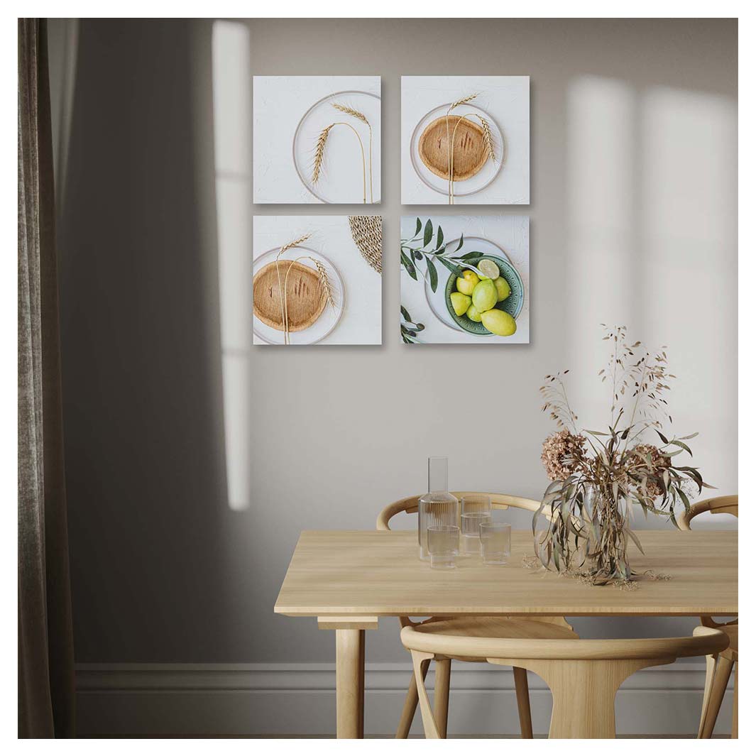 PLATED PERFECTION WOOD BIRCH BLOCK 4 PIECE COLLAGE