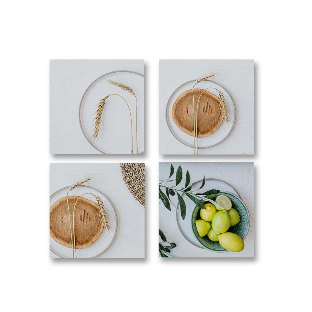 PLATED PERFECTION WOOD BIRCH BLOCK 4 PIECE COLLAGE