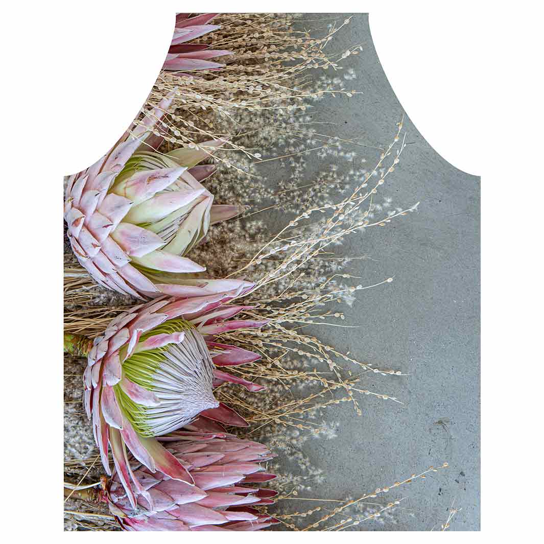 FLORAL DEEP PINK KING PROTEA APRON