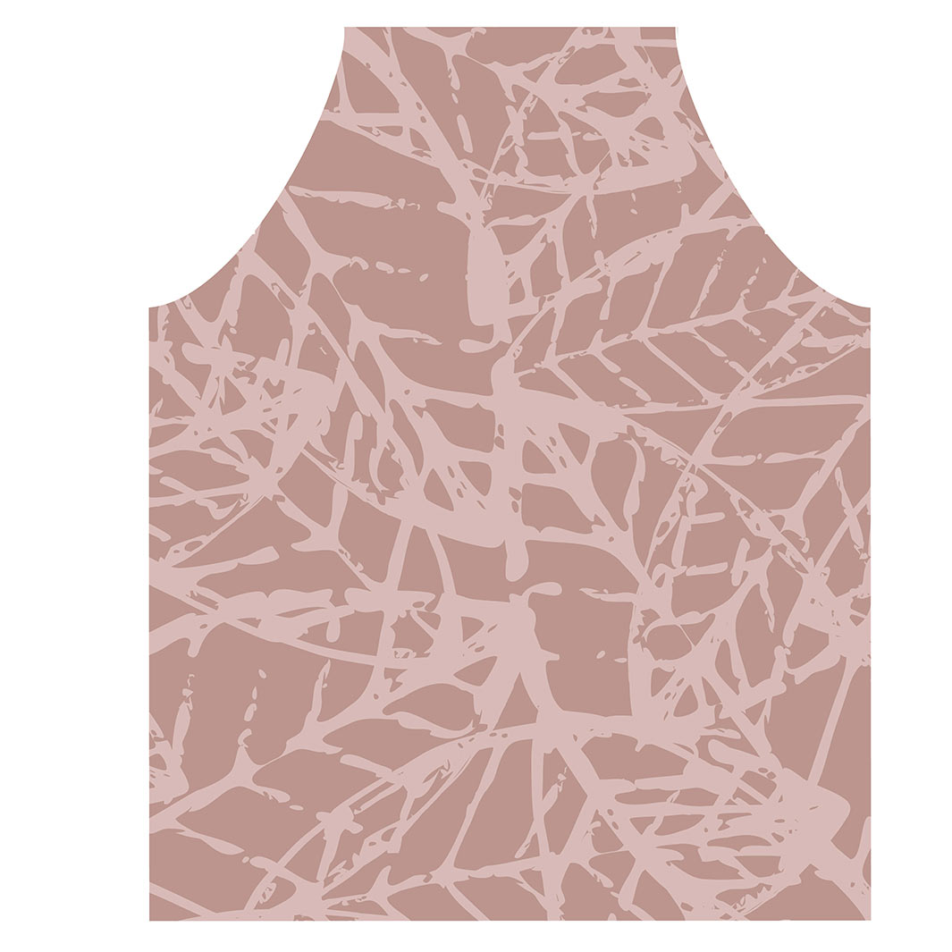 LEAF STAMP MUTED PINK PATTERN APRON