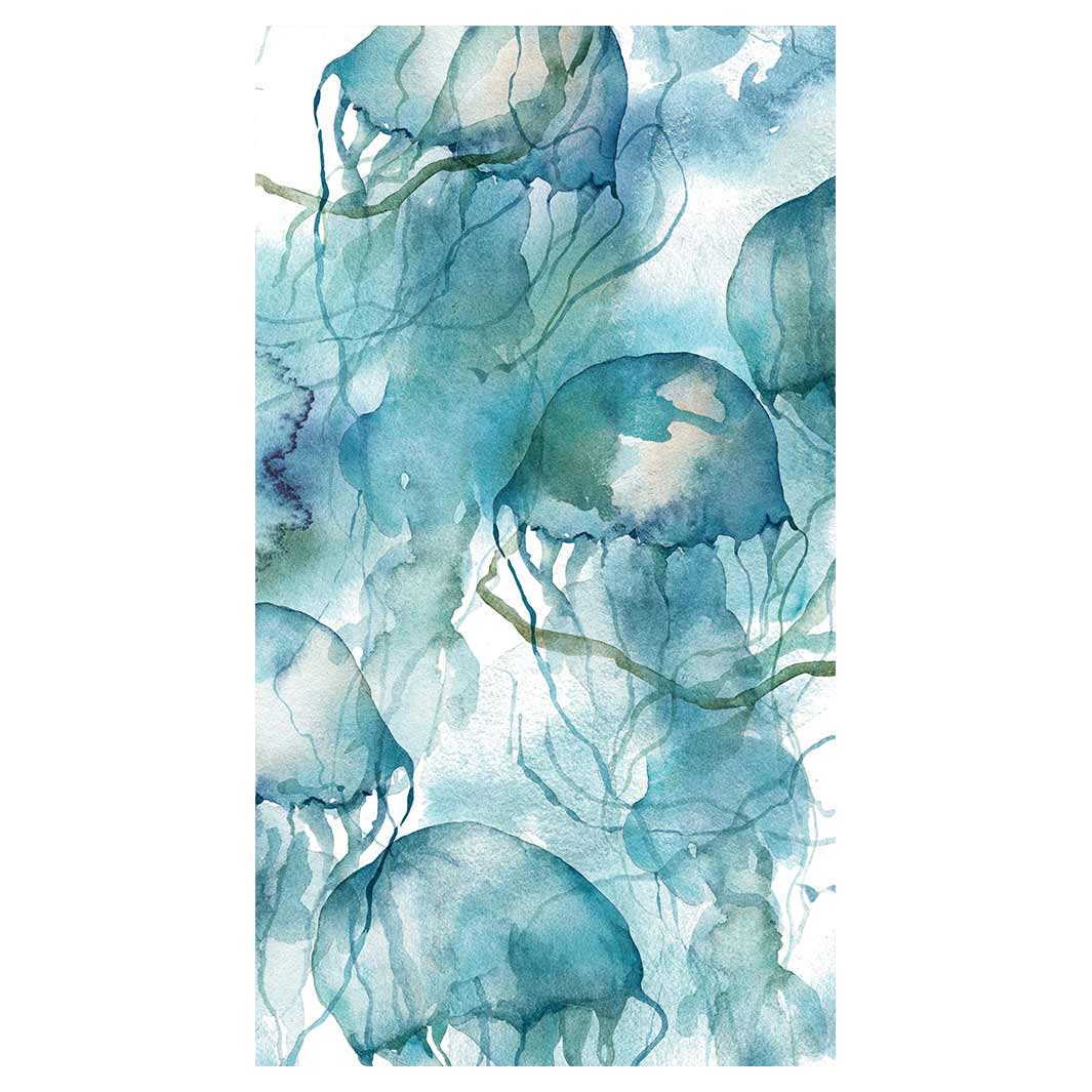 PATTERN BLUE OCEAN WATERCOLOUR JELLYFISH BUFF