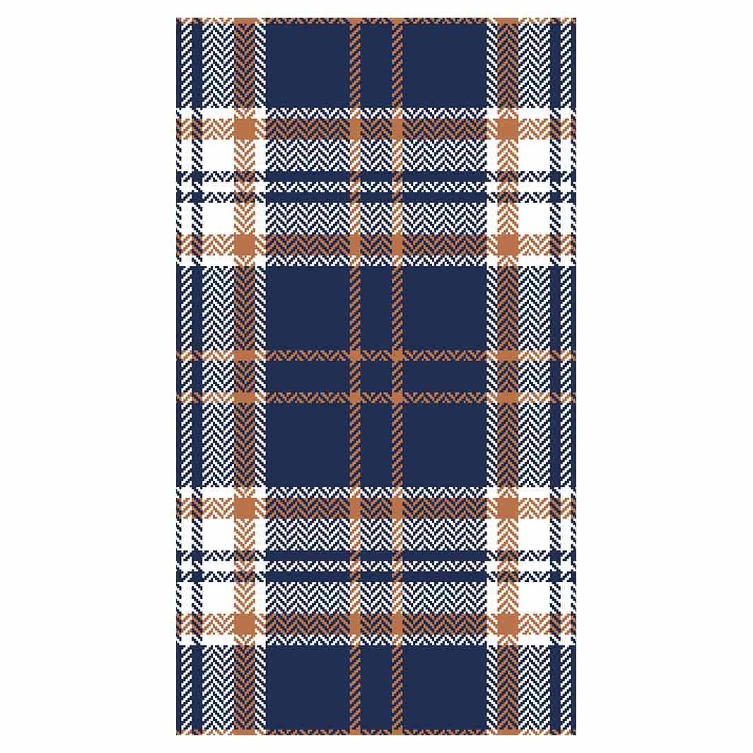 NAVY AND GOLD PLAID PATTERN BUFF