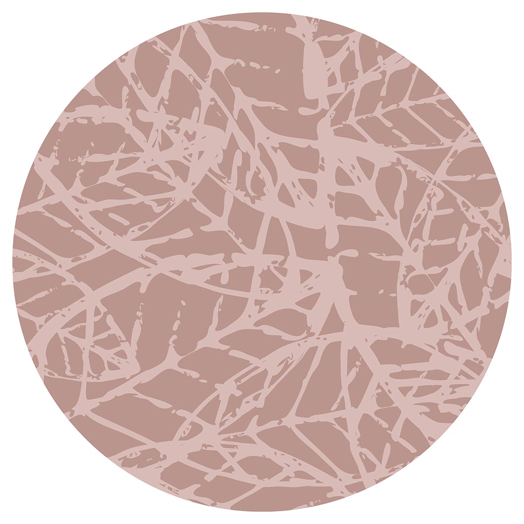 LEAF STAMP MUTED PINK PATTERN ROUND COFFEE TABLE