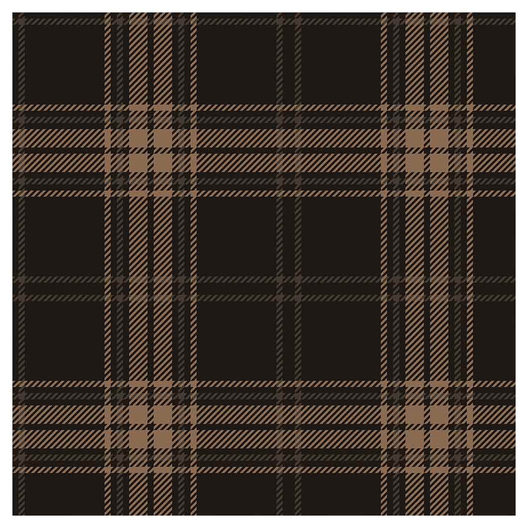 DARK BROWN PLAID PATTERN SQUARE COFFEE TABLE