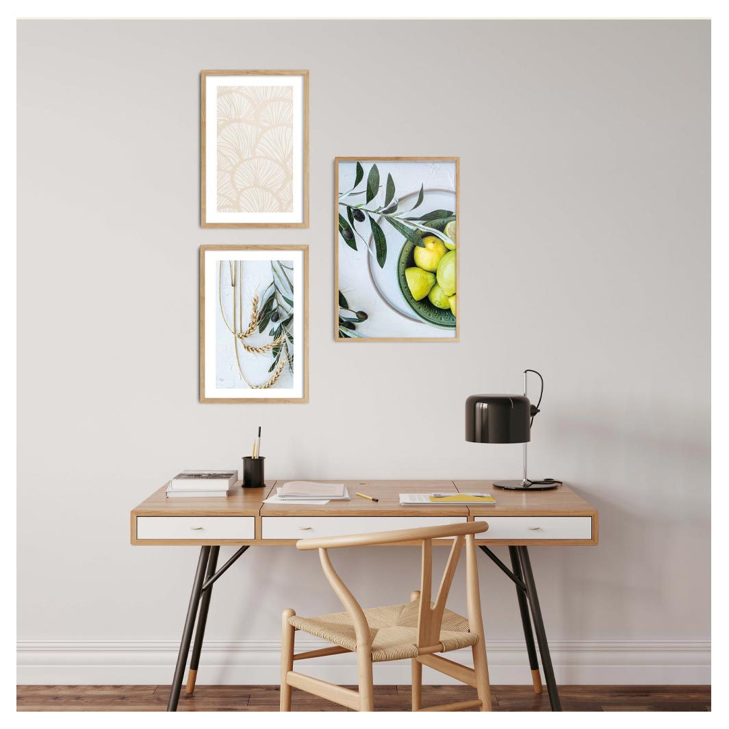FRESH EARTHY NOTES LEMONS CURATED WALL ART 3 PIECE