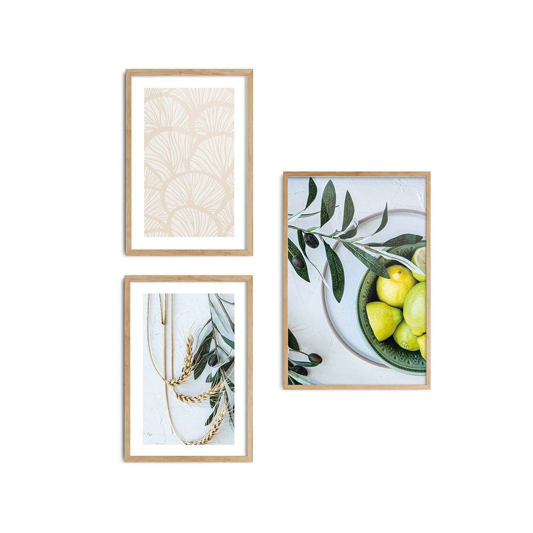 FRESH EARTHY NOTES LEMONS CURATED WALL ART 3 PIECE