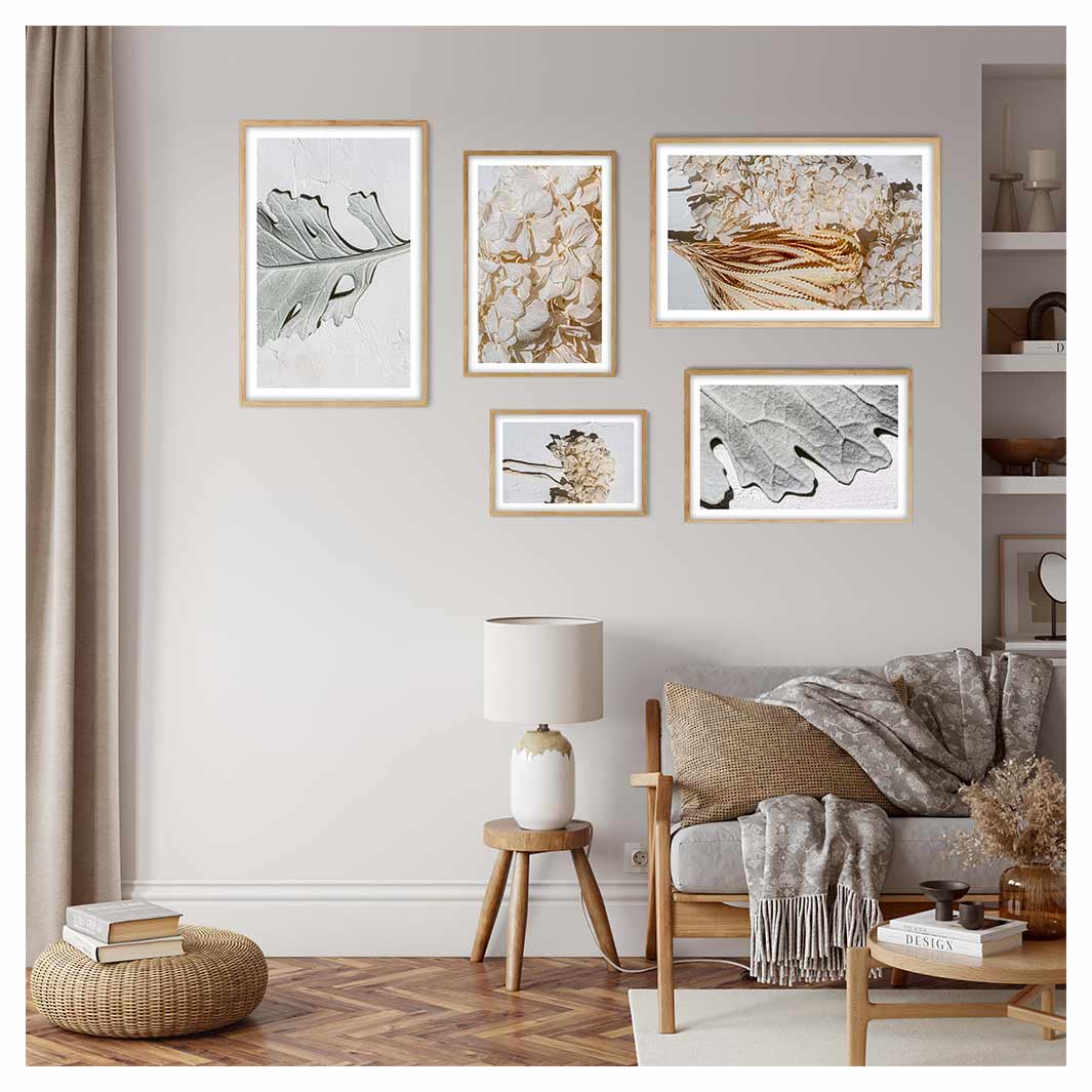 BUTTERCREAM ABSTRACT HYDRANGEA WALL ART 5 PIECE