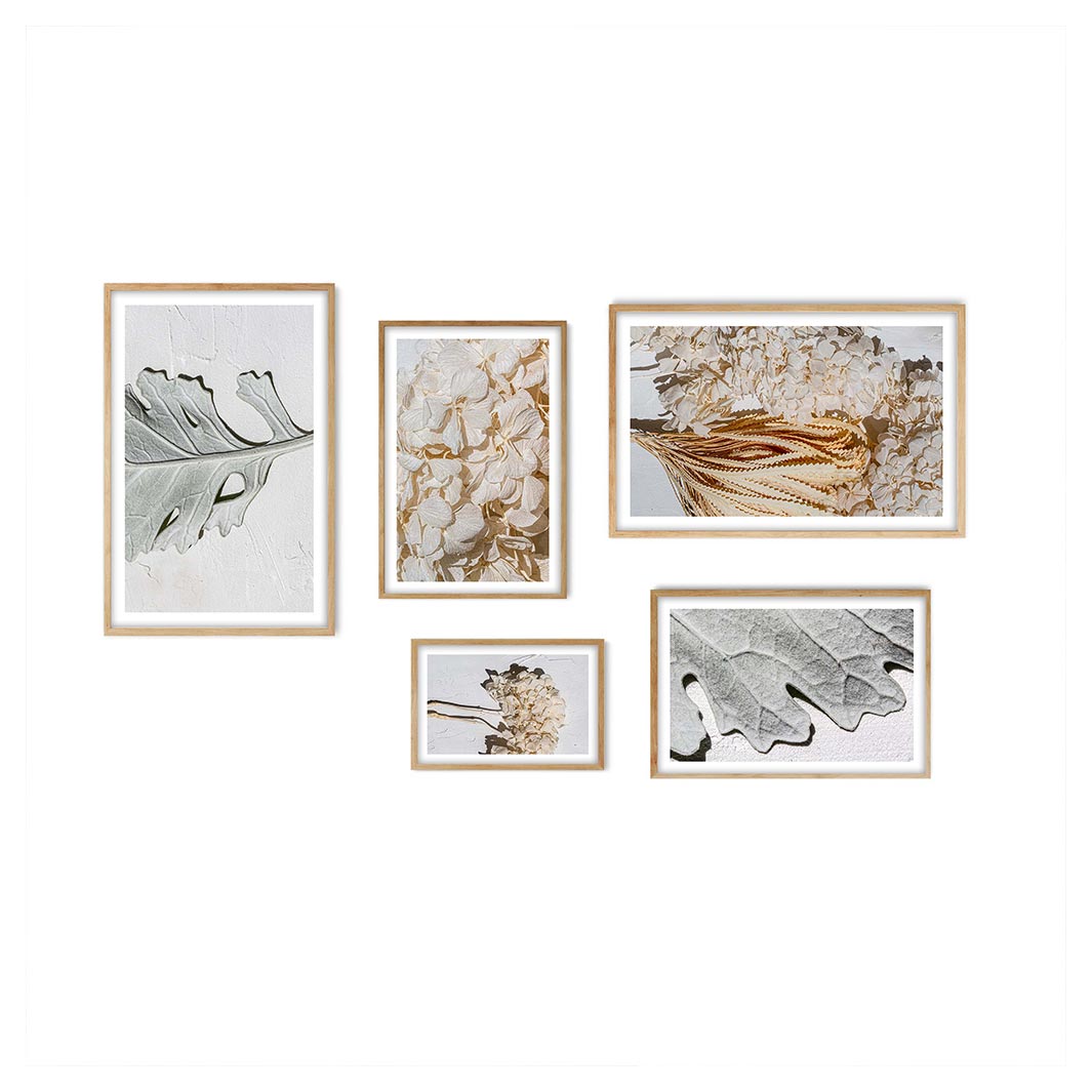 BUTTERCREAM ABSTRACT HYDRANGEA WALL ART 5 PIECE