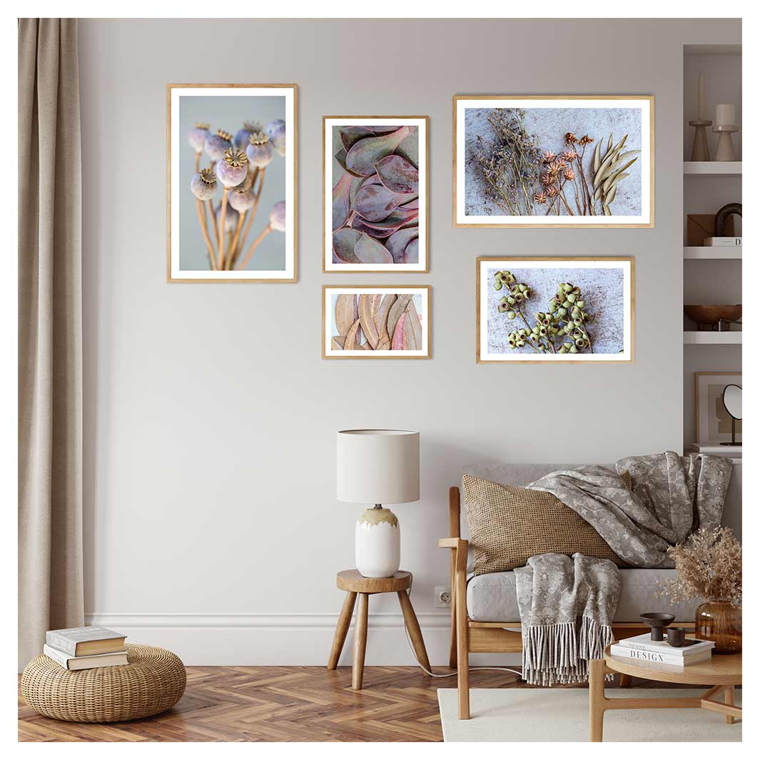 BURST OF FLAVOURS PURPLE TONES WALL ART 5 PIECE