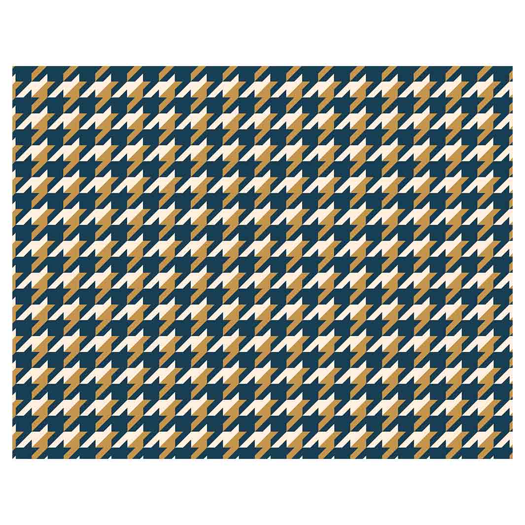 HOUNDSTOOTH BLUE AND GOLD FLEECE BLANKET