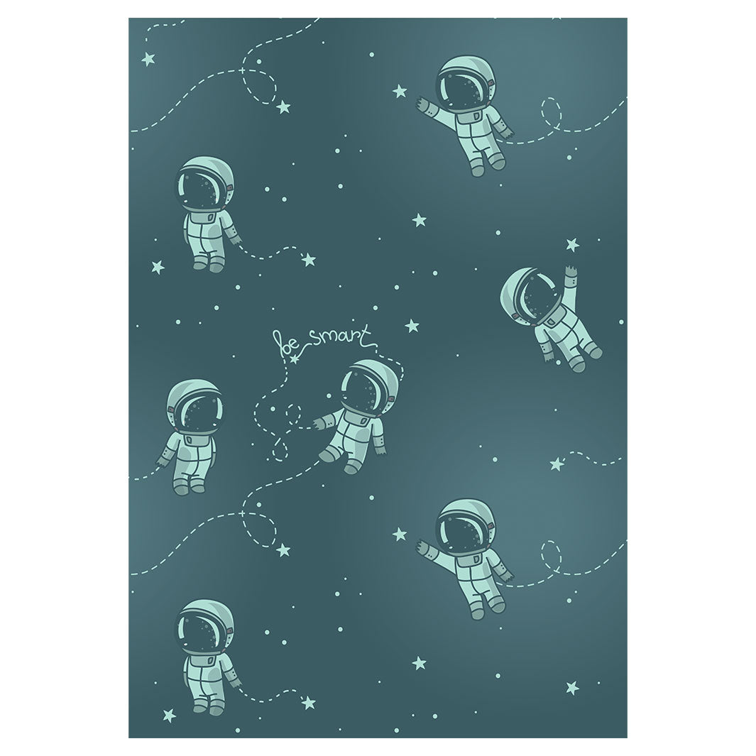 KIDS BLUE ASTRONAUT PATTERN FLEECE BLANKET