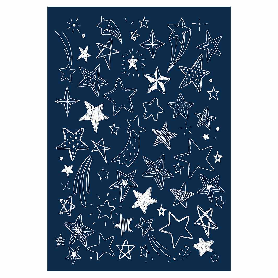 KIDS NAVY AND WHITE STARS PATTERN FLEECE BLANKET