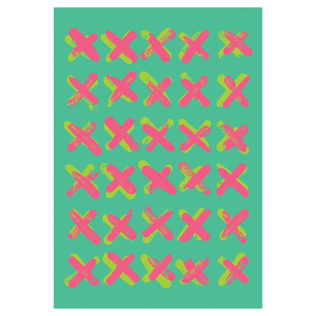 KIDS PINK AND GREEN CROSS PATTERN FLEECE BLANKET