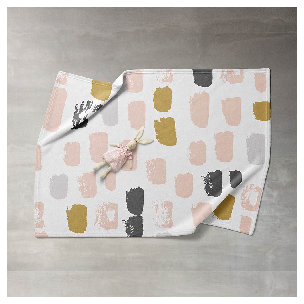 KIDS PAINT BRUSH PATTERN FLEECE BLANKET