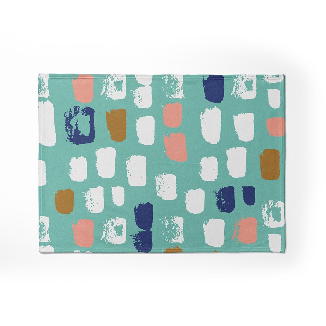KIDS PAINT BRUSH PATTERN FLEECE BLANKET