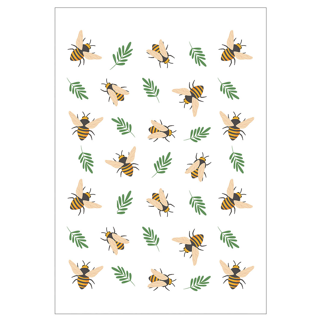 KIDS ORANGE BEE PATTERN FLEECE BLANKET