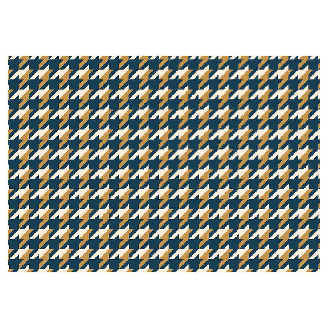 HOUNDSTOOTH BLUE AND GOLD FLEECE BLANKET