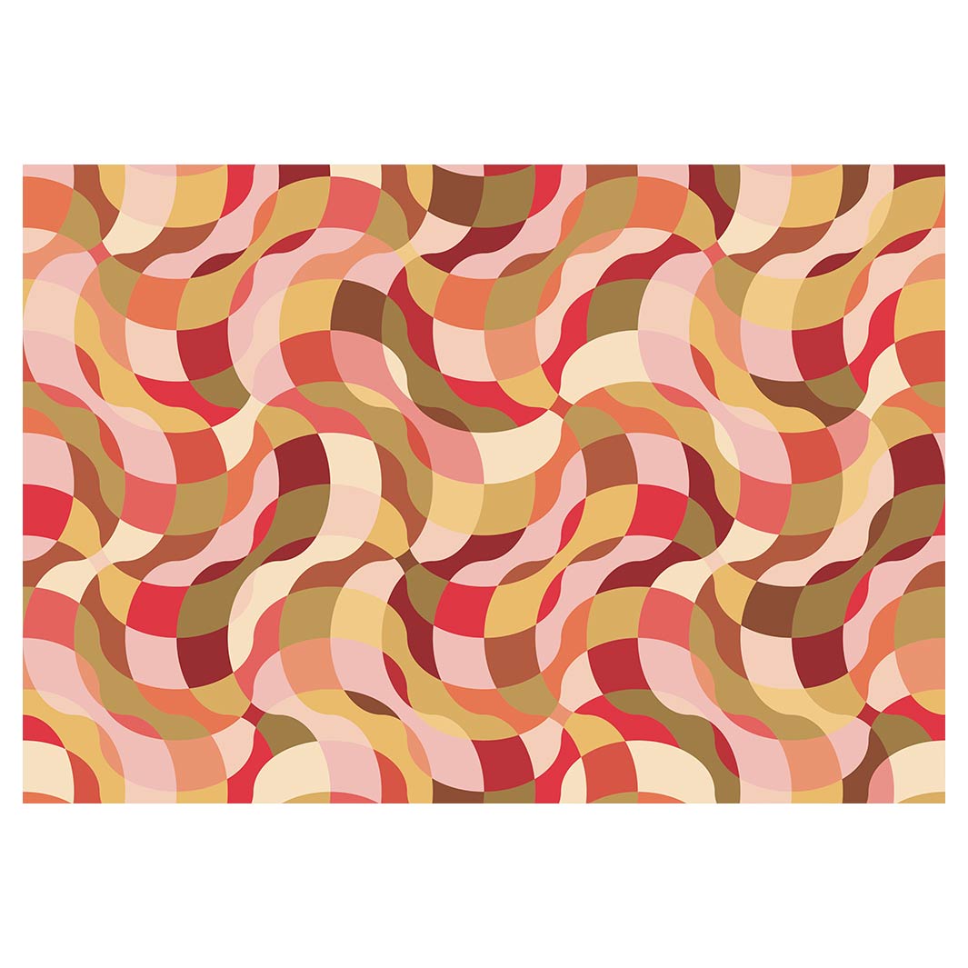 RETRO WAVE PATTERN PINKS AND MUSTARD FLEECE BLANKET