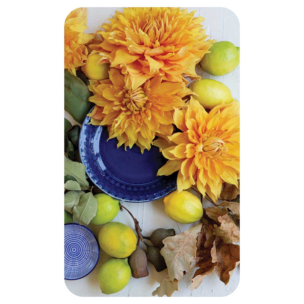 FLORAL YELLOW CHRYSANTHEMUM FLOWERS WITH FOLIAGE KITCHEN TOWEL