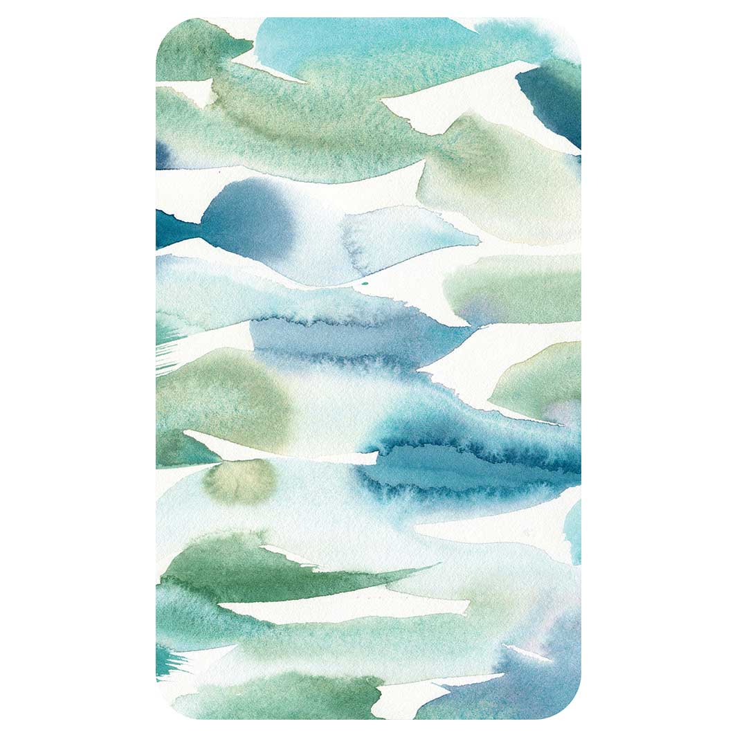 PATTERN BLUE AND GREEN WATERCOLOUR PAINT KITCHEN TOWEL
