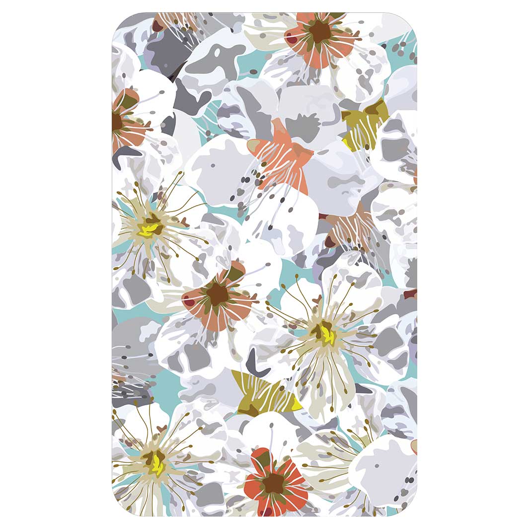 ABSTRACT FLOWERS GREY AND ORANGE PATTERN KITCHEN TOWEL