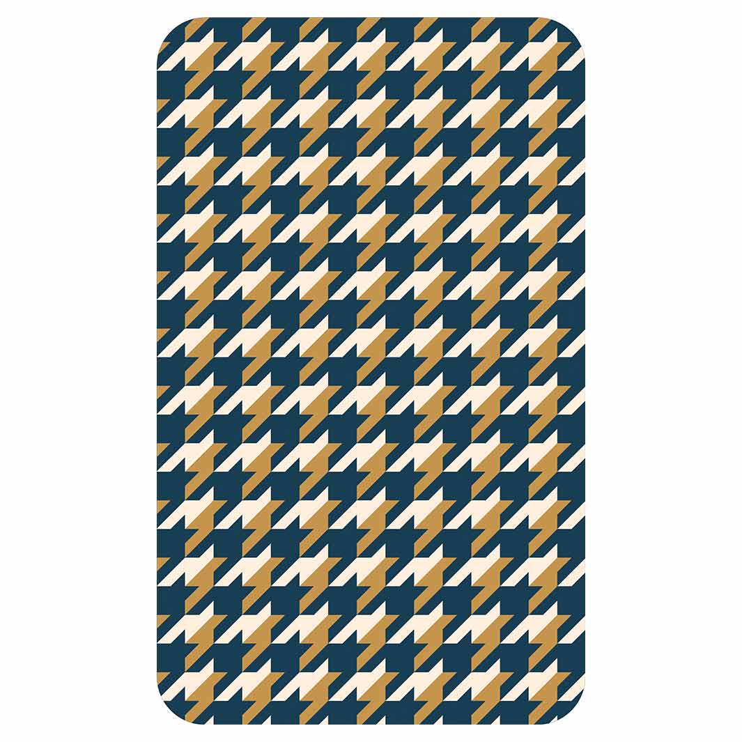 HOUNDSTOOTH BLUE AND GOLD KITCHEN TOWEL