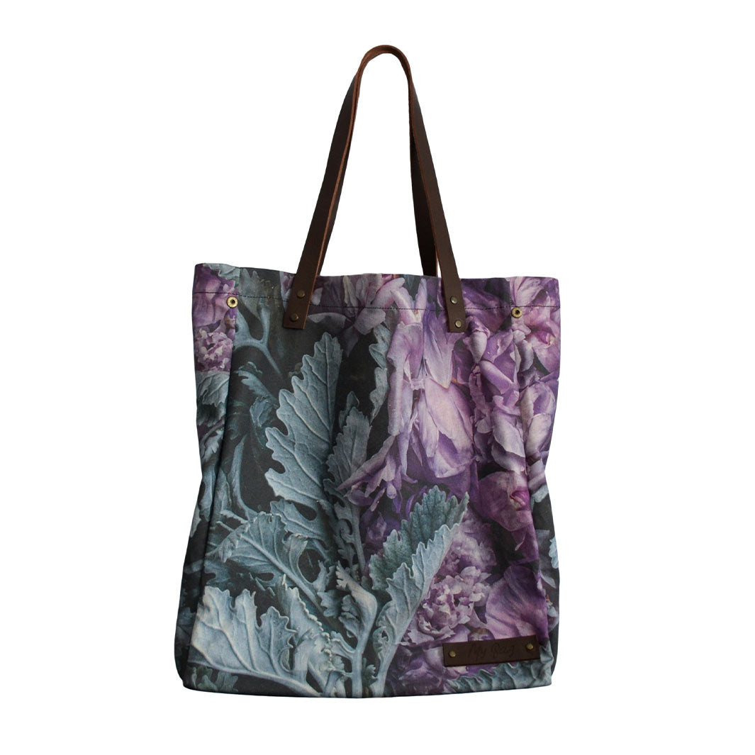 FLORAL SILVER LEAVES WITH PINK PEONIES MY BAG