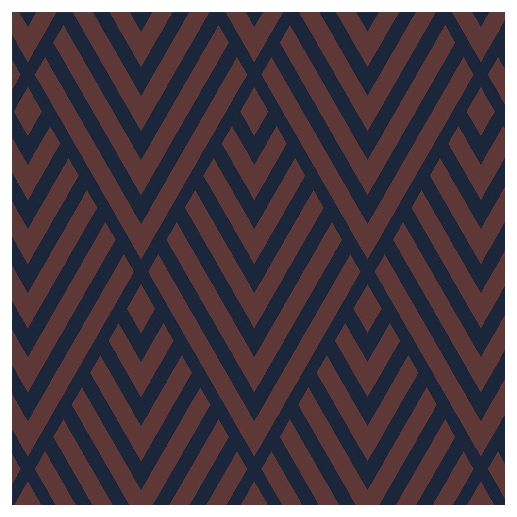 BROWN AND NAVY DIAMOND PATTERN MAKE-UP BAG