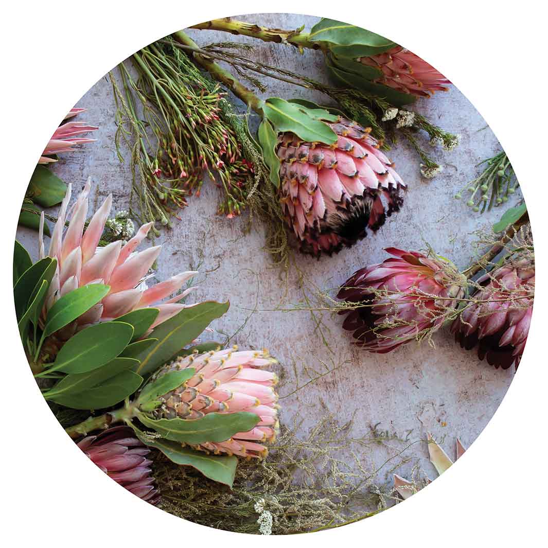 FLORAL PINK MIXED KING PROTEAS MOUSEPAD