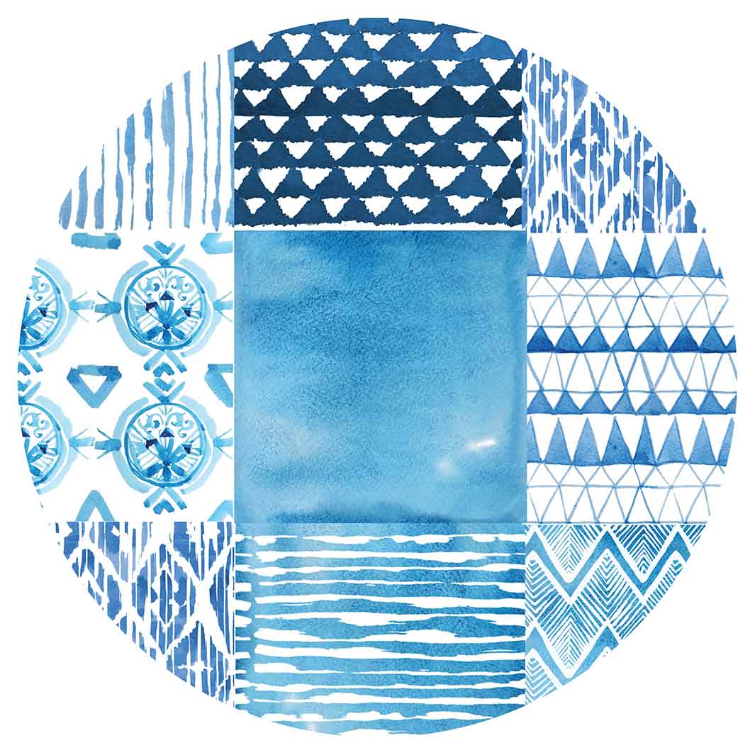 PATTERN BLUE WATERCOLOUR TILE MOUSEPAD