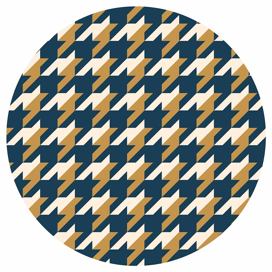 HOUNDSTOOTH BLUE AND GOLD MOUSEPAD
