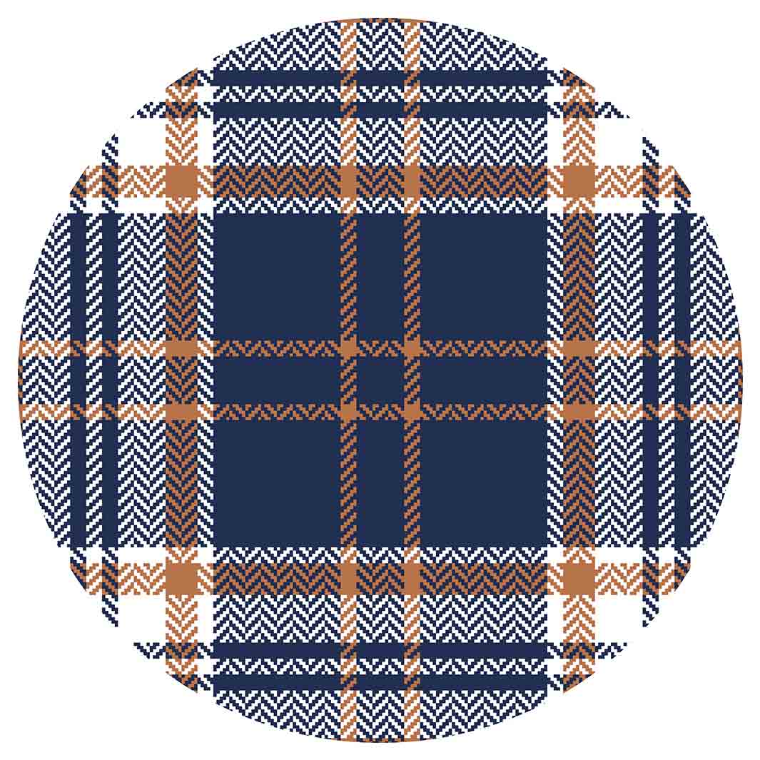 NAVY AND GOLD PLAID PATTERN MOUSEPAD
