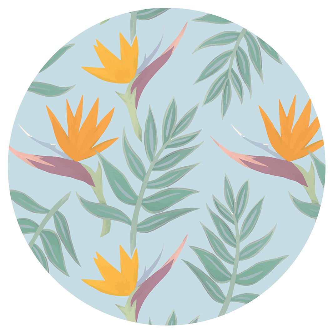 STRELITZIA AND LEAVES PATTERN MOUSEPAD
